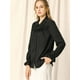 thumbnail image 4 of INSPIRE CHIC Blusa Camisa Tops Con Botones Manga Larga Pu?o Elástico Detalle De Volantes Para Mujeres Negro L, 4 of 6