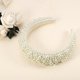 thumbnail image 5 of Diadema acolchada con perlas de imitación, diadema de ala ancha con esponja, diadema para mujer, blanco, 5 of 7