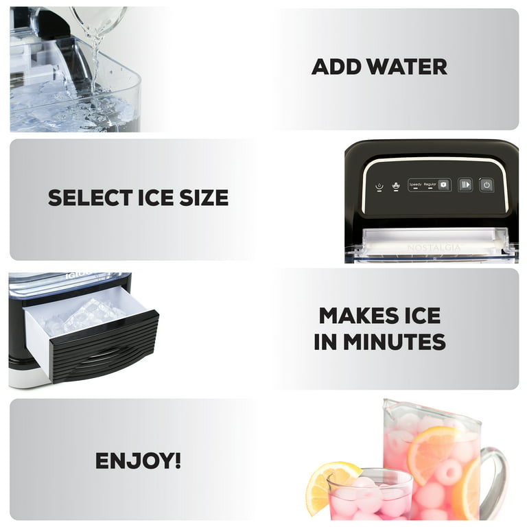 Philergo Portable Ice Maker, 9 Cubes in 6 Mins,26 lbs/Day,2 Sizes