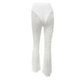 thumbnail image 4 of Zylarhe Women's Pants Women's Casual Wide Leg Pants Soft Mesh Fabric Comfortable Elastic Waist Trendy Solid Design Loose Fit Breathable Lightweight, 4 of 5