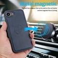 thumbnail image 5 of Wallet Case for iPhone 16e, 2 In 1 PU Leather Flip Phone Case with Detachable Magnetic TPU Inner, Kickstand Phone Cover with Card Slots & Wrist Strap for iPhone 16e, Blue, 5 of 7