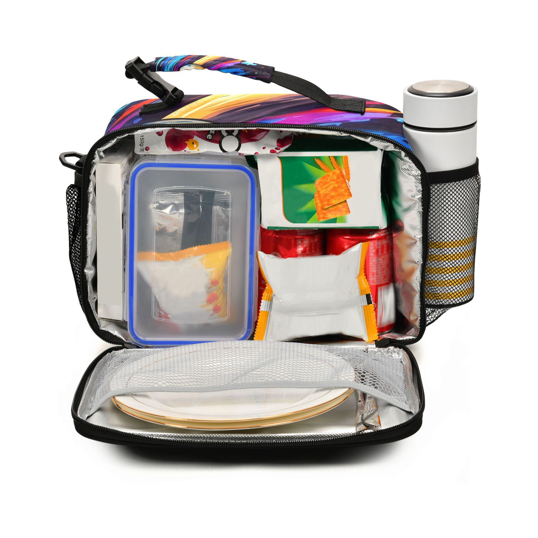 ALAZA Baseball Bat Lunch Box Insulated Cooler Bag Reusable Tote Bags Shoulder Strap