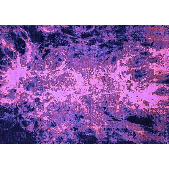 Ahgly Company Indoor Rectangle Oriental Purple Industrial Area Rugs, 2' x 3'