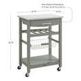 thumbnail image 4 of Riverbay Furniture Transitional Wood/Stainless Steel Kitchen Cart in Warm Gray, 4 of 5