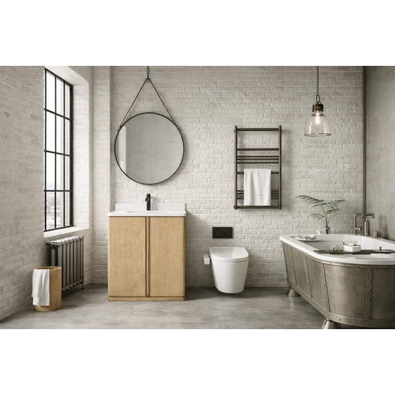 Lucas 30" Bathroom Vanity Washed Oak