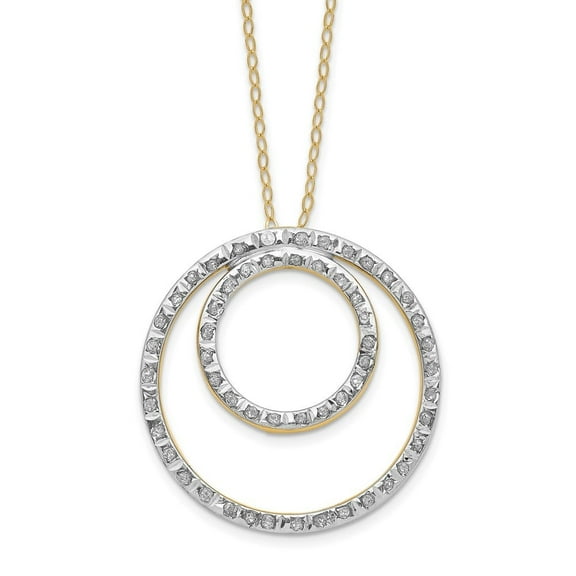 Auriga Fine Jewelry Mother's Day Gift 14K Yellow Gold Double Circle Necklace 18inch for Women