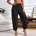 thumbnail image 4 of Oiangi Women's Workout Yoga Pants with Pockets High Waist Stretchy Athletic Pant Fall Comfy Basic Trousers Black 3XL, 4 of 8