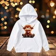 thumbnail image 4 of Cute Highland Cow Hoodies for Boys Girls Western Country Christmas Graphic Hooded Sweatshirt with Pockets Pullover Tops, 4 of 8