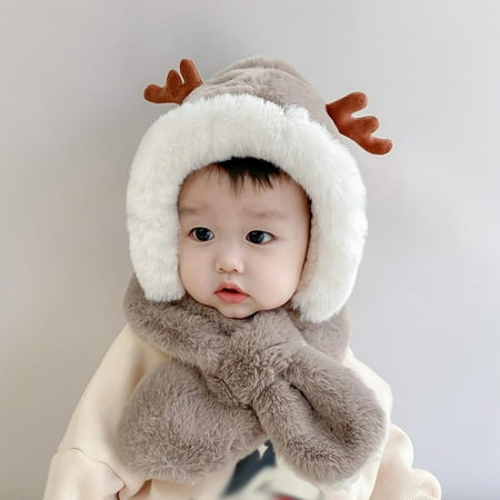 

Baby Girls Bomber Hats Cute Baby Ear Protection Children s Hat Scarf Plush Hat