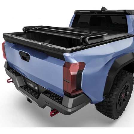 ZHIBO Soft Tri-Fold Tonneau Cover for 2024-2025 Toyota Tacoma 5ft Bed w/ Track Rail (Excl. Trail)