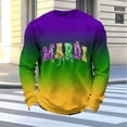 thumbnail image 3 of Ceisia Men's Mardi Gras Gradient Waffle-Knit Sweatshirt | Relaxed Spring/Summer Casual Top Gift, 3 of 5