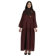 thumbnail image 1 of Bimba Islamic Long Dress With Printed Hijab Scarf Rayon Abaya Maxi Clothes For Muslim Women, 1 of 7