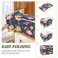 thumbnail image 2 of Yayeee Collapsible Cube Storage Bin with Lid Fabric Closet Decorative Basket with Handles, Red Floral Flamingo, 2 of 7