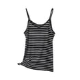 thumbnail image 2 of Mifsaly Striped Camisole Women Spaghetti Straps Summer Tops V-Neck Sleeveless Casual Cami Slim Fit Stretchy Lightweight Basic Tee Layering Going Out Shirt XXXXL, 2 of 5