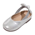 thumbnail image 2 of Viluyesy Girls Dress Shoes Closed Toe Soft Sole Bow Princess Party Shoes for Kids Silver Size 11 Little Kids, 2 of 9