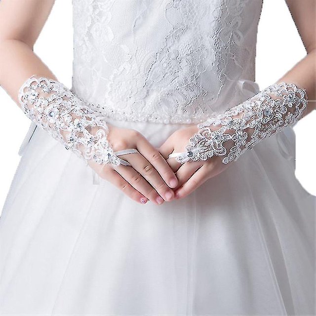 Guantes de princesa para niñas, vestido para niñas, guante de encaje, disfraz de fotografía de diamantes