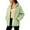 Green, variant on Winter Fuzzy Fleece Jacket for Women Zipper Stand Collar Casual Loungewear Warm Coats with Pockets Outwear Gray L