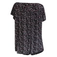 thumbnail image 7 of Gvdentm Plus Size Blouse for Women Fashion Casual Solid Color Printing V-Neck Short Sleeve Ruched Tunic Tee Summer T-Shirt Tops on(Black,4XL), 7 of 7