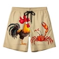 thumbnail image 7 of FRSASU Funny Chicken Crab Printed Short for Men Surfing Board Shorts Summer Beach Shorts Men's Swim Trunks Multicolor, 7 of 7