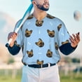 thumbnail image 4 of Fotbe french Bulldog Face Baseball Jersey Shirt for Men and Women, Casual Short Sleeves Button Down T-Shirt-Small, 4 of 9
