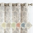 thumbnail image 1 of JINCHAN Linen Floral Printed Curtains Grommet Top Scroll Medallion Design Drapes Retro Window Curtain 2 Panels for Living Room Grey on Beige W50 x L63, 1 of 7
