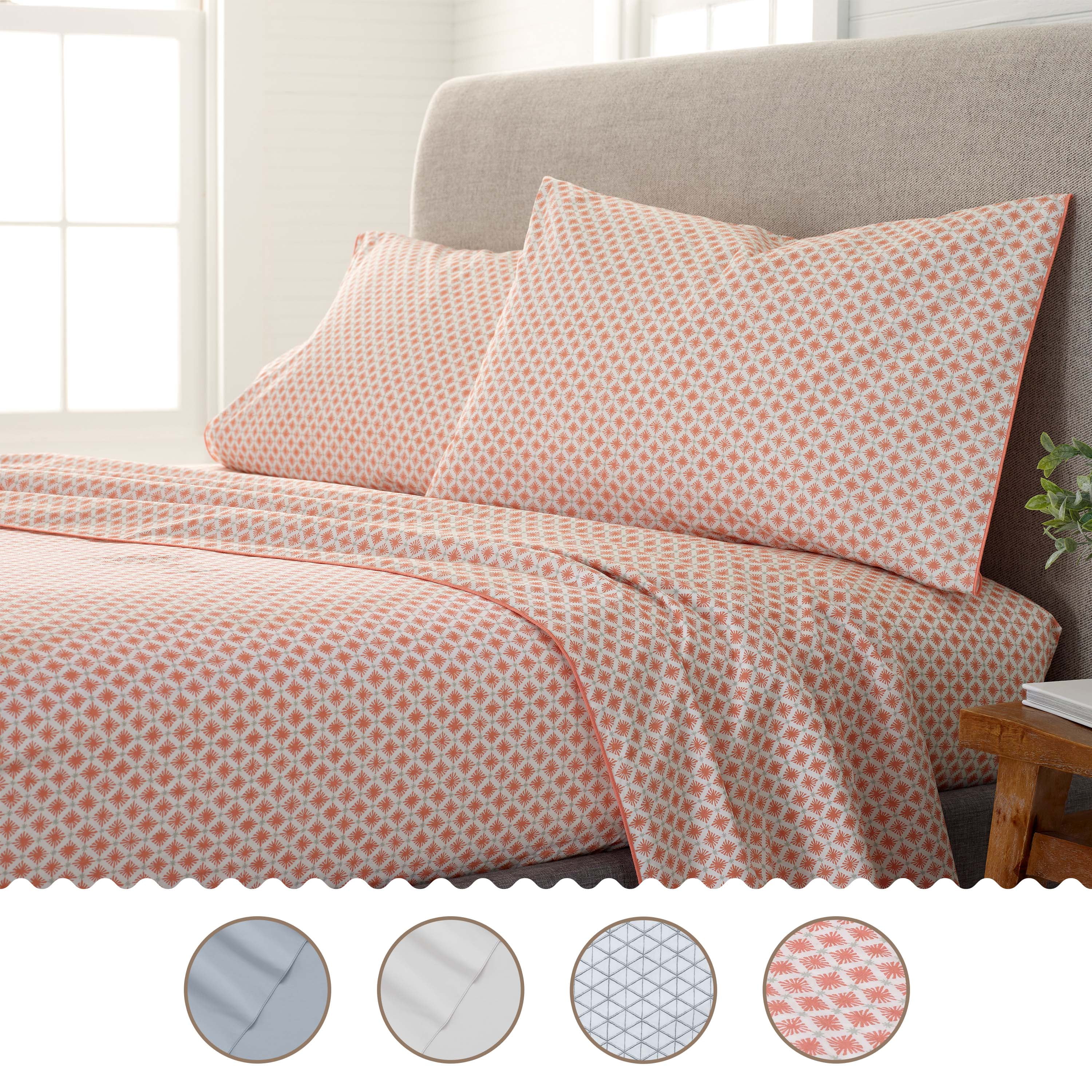 EcoPure 3-Piece Twin Sheet Set | 100% Organic Cotton | Comfort Washed | Deep Pocket | Orange