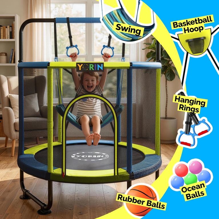 YORIN Trampoline for Kids, 55'' Toddler Mini Trampoline with