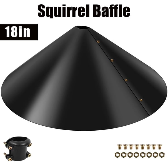 JUNWELL Wrap Around Squirrel Baffle 18-Inch Unique Wrap-Around Squirrel Baffle pole style