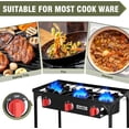thumbnail image 7 of 3 Burners Camping Stove for Cooking Outdoor, 225,000 BTU Propane Burners with Auto Ignition Button&Removable Legs, Temperature Control Knobs and 20 PSIG High Pressure Regulator for BBQ, 7 of 7
