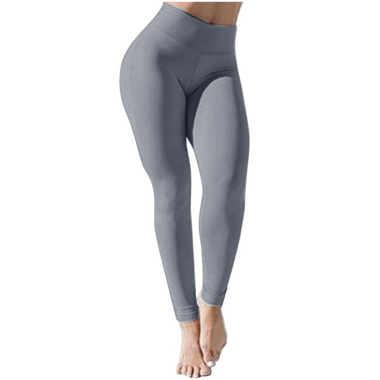 Zpanxa Yoga Pants, Women Soft High Waist Stretch Pleated Yoga Pants, Casual Fitness  Leggings Trouser, Tummy Control Workout Running Yoga Leggings for Women Gray  XXL 