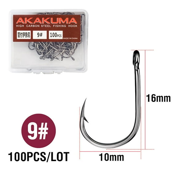 #9 High Carbon Steel Fishing Hook Long Shank Hooks Saltwater Freshwater Fishing