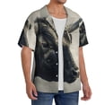 thumbnail image 2 of Kdxio Men's Hawaiian Shirt for Men Short Sleeve Shirt Mystical Bull in Fog Summer Casual Holiday Beach Button Down T-Shirts, 2 of 5