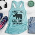 thumbnail image 2 of Save The Chubby Unicorns Tank Top, Ladies Racerback Tank Top, Funny Unicorn Tank, Cancun, X-Large, 2 of 3