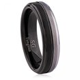thumbnail image 1 of 6 Mm Polished Black With Brushed Silver Tungsten Ring, 1 of 1