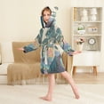 thumbnail image 4 of FORMRS Niños Bathrobe Unisex Hooded Robe Soft Plush Pajamas Sleepwear, Size 7-9T, Pine Tree Rainbow, 4 of 7