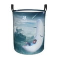 thumbnail image 1 of DouZhe Waterproof Collapsible Large Laundry Baskets, Moon Star Fishing Boy Prints Circular Hamper with Handles, 1 of 6