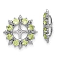 thumbnail image 4 of 925 Sterling Silver Rhodium Diamond and Peridot Earring Jacket, 4 of 6