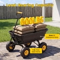 thumbnail image 3 of Firstness Garden Dump Cart, 600 lbs. 4 Cu. Ft. Heavy Duty Garden Wagon for Yard, Lawn & Landscaping, Yellow, 3 of 11