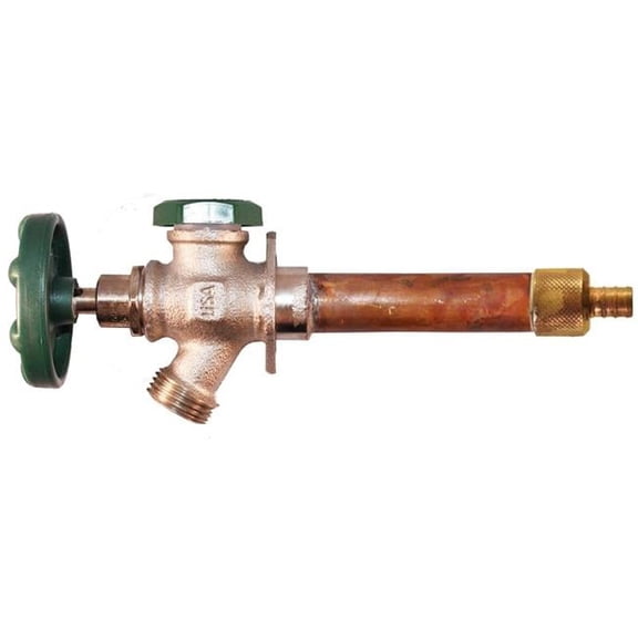 Arrowhead Brass Products 429-10QTLF 10 in. Anti-Siphon Frost Proof Wall Hydrant with 0.5 in. PEX & Quick-Turn