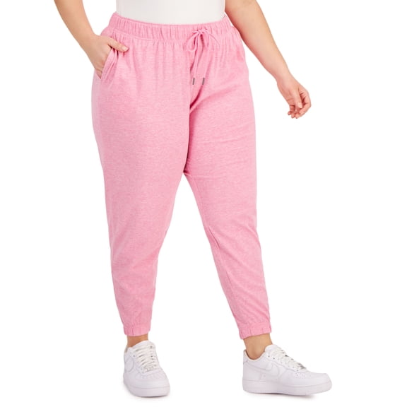 ID Ideology Off Duty Plus Size Jogger Pants Candy Pink Heather 2X