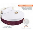 thumbnail image 2 of SGI Bedding Round Bed Skirt |Wrap Around Microfiber Bed Skirt | Fade Resistant, Wrinkle Free, Anti-static, Decorative, Extra Storage Space, Clutter-Free | 87" Diameter / 14" Drop, Wine, 2 of 8