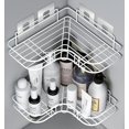 thumbnail image 1 of Organizador de espacio de esquina, adhesivo resistente a la corrosión y sin taladros para artículos esenciales de baño y cocina (blanco, 2 piezas), 1 of 1