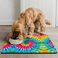thumbnail image 2 of Dog Food Mat for Pet Dog Food Mat, Dog Mat for Food and Water, Pet Dog Cat Bowl Mat, Anti-Slip Reusable Feeding Mat with Colorful Tie Dye,16inx24in, 2 of 7