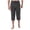 Dark Gray, variant on Men Drawstring Button Front Elastic Waist Knee Length Capri Knit Lounge Pants Deep Side Slip Pockets Ultra Soft Breathable Home Beach Relaxed Trousers XXXL