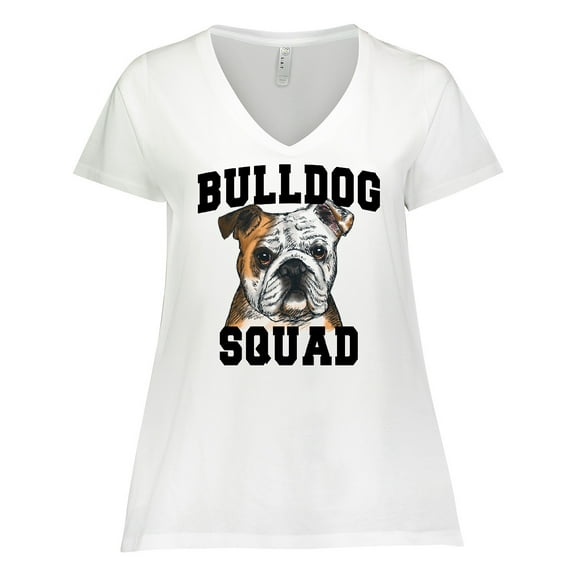 Inktastic Dog Bulldog Squad Women's Plus Size V-Neck T-Shirt