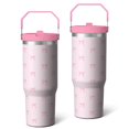 thumbnail image 2 of 1pc Small bow 30oz Tumbler with Straw & Handle - Insulated Stainless Steel Cup | Holiday Gift for Man Women (Christmas, Valentine's, Birthday), 2 of 7