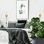 Globe Electric 4.75 Matte Black LED Integrated Plug-in or Hardwire Indoor Wall Sconce (2-pack)