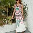 thumbnail image 2 of Sleeveless Dress Palestinian Realistic Tatreez Palestine Traditional Embroidery Art Design 2 drk c, 2 of 5