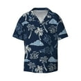 thumbnail image 3 of Goofa Hawaii Palms Printed Men's Casual Short-sleeved Shirt,Lightweight Breathable Button-down,Summer Casual men's top,Versatile Fashion shirt-4X-Large, 3 of 7