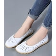 thumbnail image 5 of Women's Leather Shoes Loafers Slip-On Flat Shoes Casual Walking Comfortable Breathable Soft Sole Hollow, 5 of 12